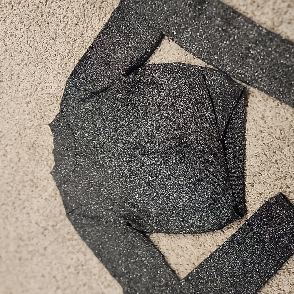 Express Metallic Gray Cropped Sweater Size XS